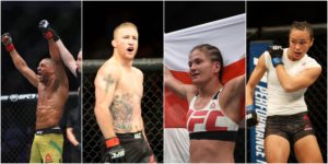 Edson Barboza, Justin Gaethje, Karolina Kowalkiewicz, and Michelle Waterson