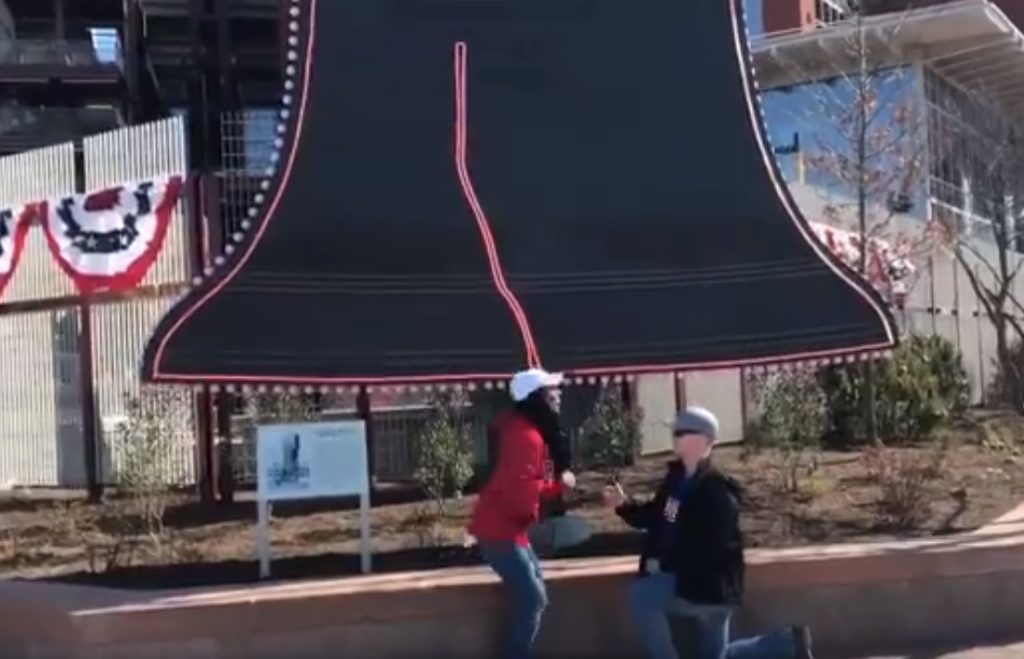 A marriage proposal at Citizens Bank Park