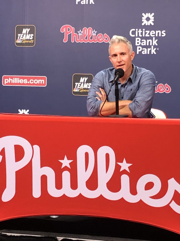 Chase Utley Meets With Reporters Ahead of Retirement Festivities
