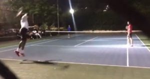 Embiid playing tennis