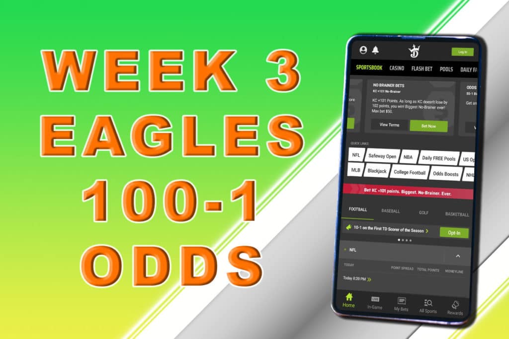 draftkings sportsbook eagles 100-1