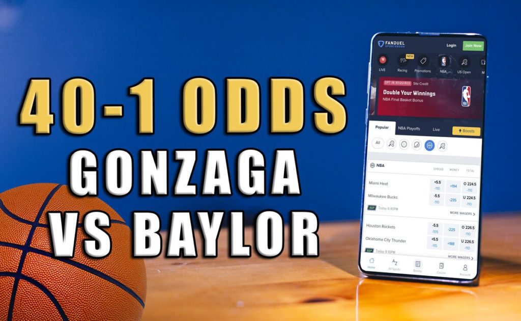 fanduel 40-1 odds gonzaga baylor
