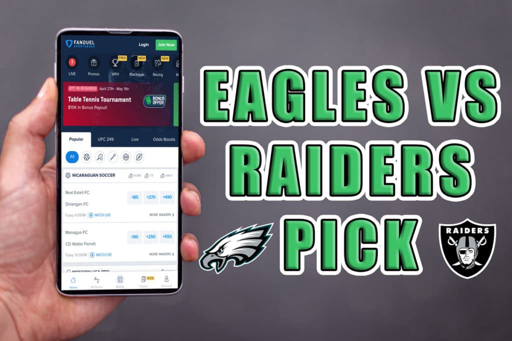eagles raiders pick prediction odds