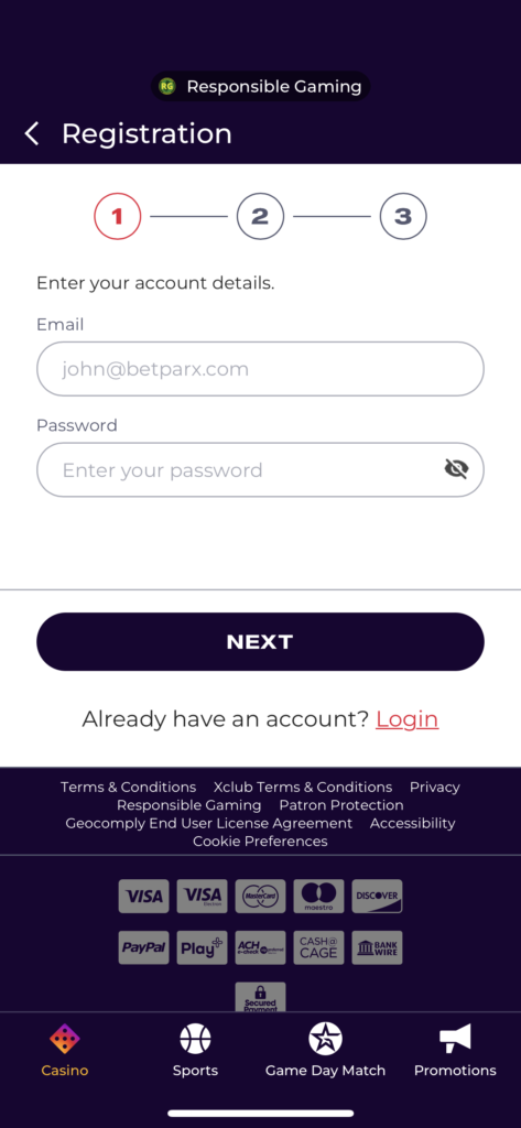 betPARX casino promo code