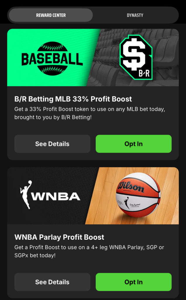 DraftKings Promo Code boost menu