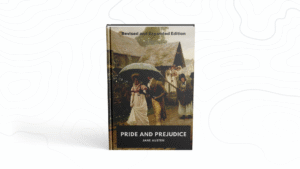 Public domain cover of Jane Austen’s novel Pride and Prejudice, created by Standard Ebooks. Minimalist design with decorative border.