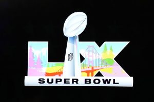 Feb 10, 2025; New Orleans, LA, USA; The Super Bowl LX (60) logo is unveiled at the Super Bowl LIX host committee handoff press conference.