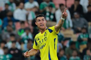 [US, Mexico & Canada customers only] Feb 13, 2024; Jeddah, Saudi Arabia; Al Nassr player Cristiano Ronaldo reacts after being substituted in a Saudi Pro League soccer match at King Abdullah Sports City. Mandatory Credit: