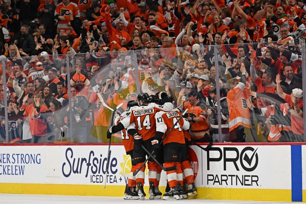 Apr 22, 2026; Philadelphia, Pennsylvania, USA; during the second period in game three of the first round of the 2026 Stanley Cup Playoffs at Xfinity Mobile Arena.