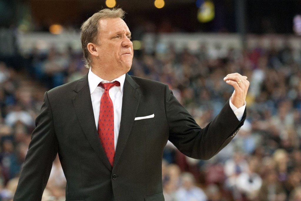 Wonder what word he's about to say. Photo Credit: Ed Szczepanski-USA TODAY Sports