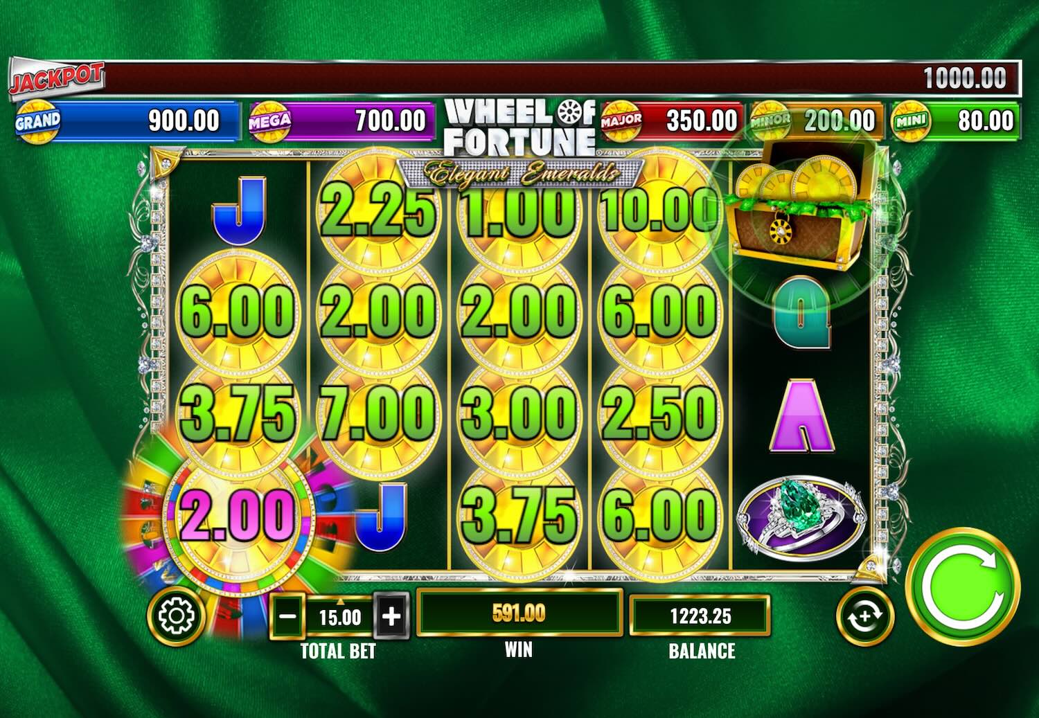 wheel of fortune casino elegant emeralds
