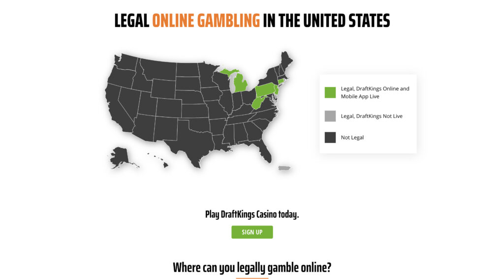 DraftKings Online Casino Availability